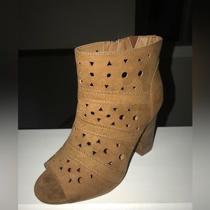 FREE SHORTS/ TORRID PEEP TOE BOOTIES